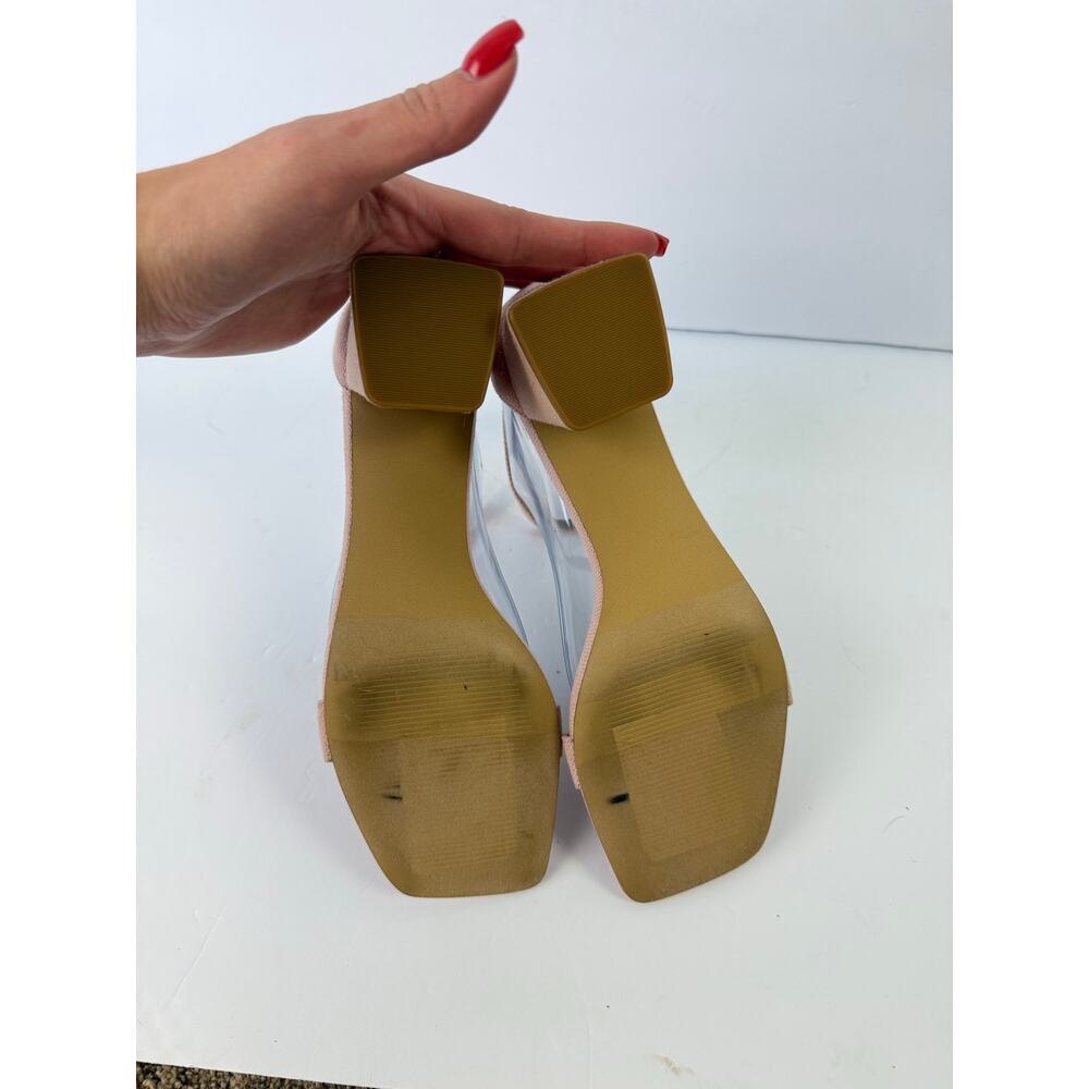 Abound NWOT Finn Square Toe Light Pink Canvas Strappy 2" Block Heel Summer Sanda - Picture 7 of 8